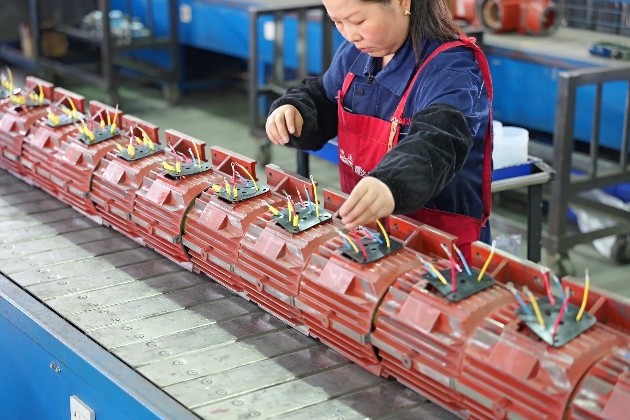 Assembled motor performance testing before delivery