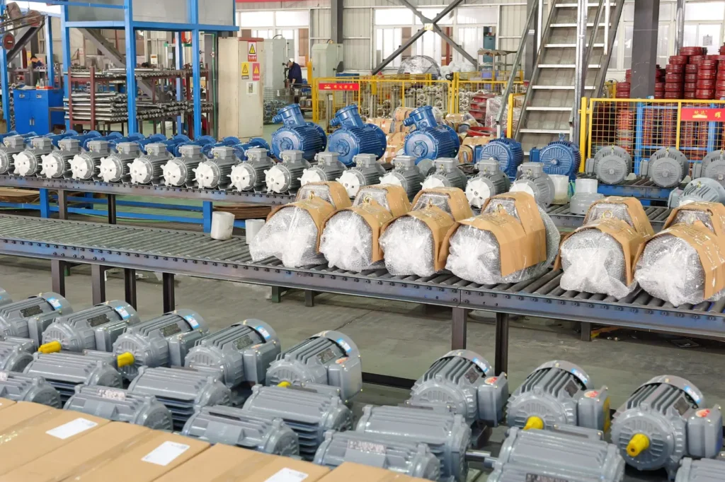 Protected electric motors in Yaoda packaging workshop